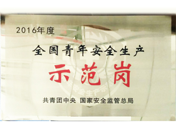 2016年度全國青年安全生産示範(fàn)場(chǎng)を獲得